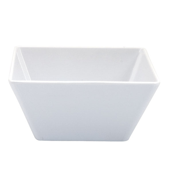 Square Bowl - White, 180 x 180 x 85mm from Ryner Melamine. Sold in boxes of 6. Hospitality quality at wholesale price with The Flying Fork!