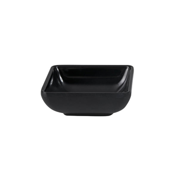 Square Sauce Dish - Black, 70 x 70mm from Ryner Melamine. Sold in boxes of 12. Hospitality quality at wholesale price with The Flying Fork!