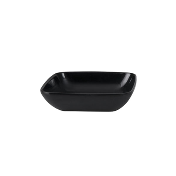 Square Sauce Dish - Black, 100 x 100mm from Ryner Melamine. Sold in boxes of 12. Hospitality quality at wholesale price with The Flying Fork!
