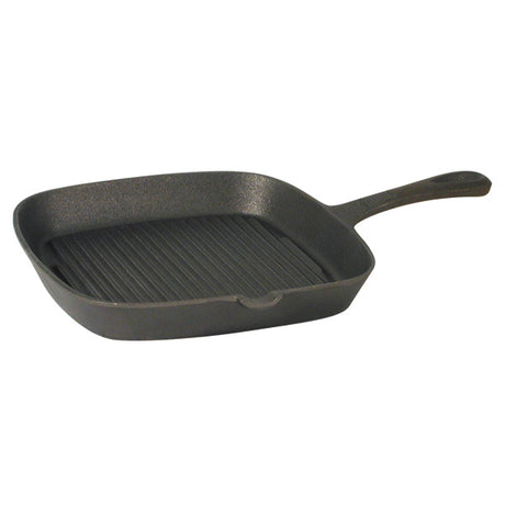 Square Skillet - Cast Iron, Ribbed, 265 x 265mm from TheFlyingFork. Sold in boxes of 1. Hospitality quality at wholesale price with The Flying Fork!
