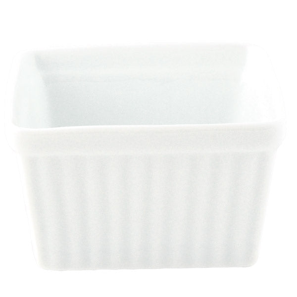 Square Souffle Dish - 87 x 87 x 55mm from Ryner Tableware. made out of Porcelain and sold in boxes of 72. Hospitality quality at wholesale price with The Flying Fork!