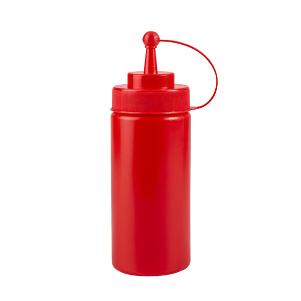 Squeeze Bottle - W-Cap, Red, 480ml from TheFlyingFork. Sold in boxes of 24. Hospitality quality at wholesale price with The Flying Fork!
