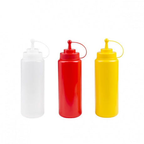 Squeeze Bottle - W-Cap, Yellow, 1.0Lt from TheFlyingFork. Sold in boxes of 12. Hospitality quality at wholesale price with The Flying Fork!