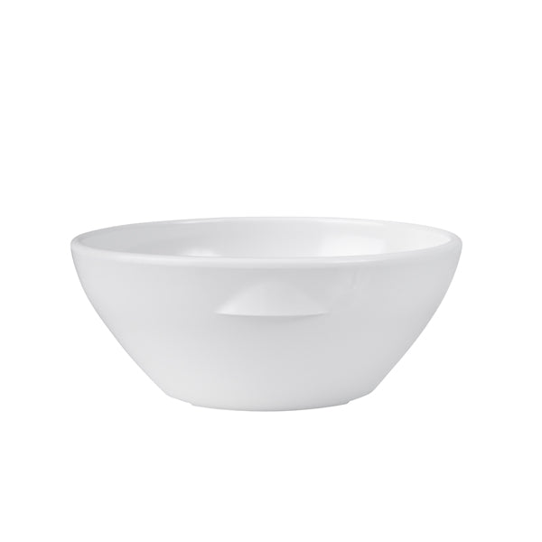 Stackable Bowl - White, 140mm from Ryner Melamine. Sold in boxes of 12. Hospitality quality at wholesale price with The Flying Fork!