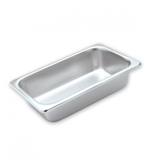 Standard Steam Pan - S/S, 1-4 Size 100mm from Chalet. made out of Stainless Steel and sold in boxes of 1. Hospitality quality at wholesale price with The Flying Fork!