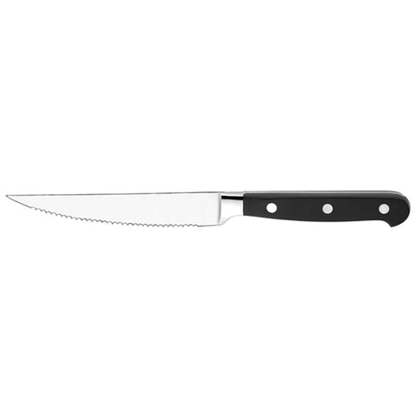 Steak Knife Point Tip - Black Handle, ATHENA from Athena. made out of Stainless Steel and sold in boxes of 12. Hospitality quality at wholesale price with The Flying Fork!