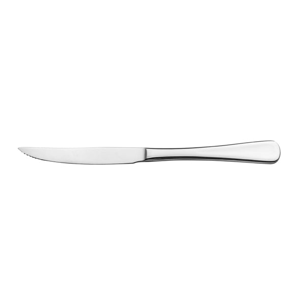 Steak Knife - Solid Handle, MILAN from Basics. made out of Stainless Steel and sold in boxes of 12. Hospitality quality at wholesale price with The Flying Fork!