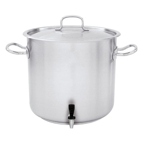 Stockpot - 18-10, W-Cover & Tap, 350 x 350mm-33.6Lt from Pujadas. Sold in boxes of 1. Hospitality quality at wholesale price with The Flying Fork!