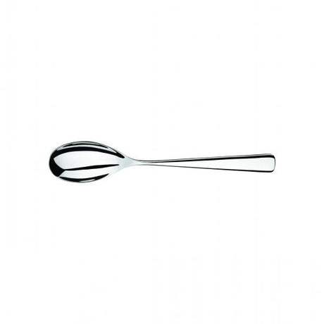 Dessert Spoon - Karri Mirror from Studio William. Mirror Finish, made out of Stainless Steel and sold in boxes of 12. Hospitality quality at wholesale price with The Flying Fork!