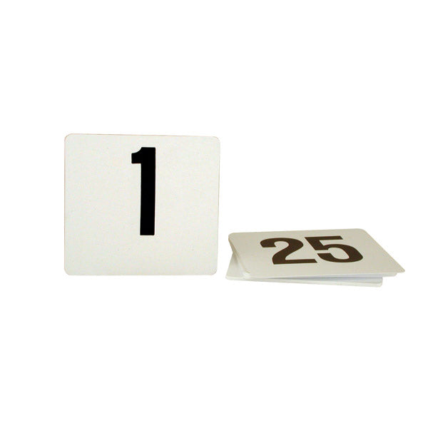 Table Number - 105 x 95mm, Set 1 - 25 from TheFlyingFork. Sold in boxes of 1. Hospitality quality at wholesale price with The Flying Fork!