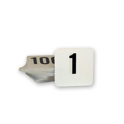 Table Number - 50 x 50mm, Set 1 - 100 from TheFlyingFork. Sold in boxes of 1. Hospitality quality at wholesale price with The Flying Fork!