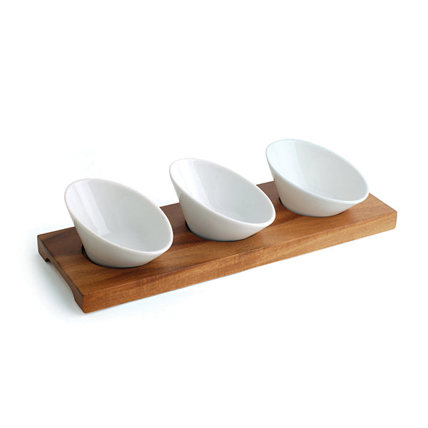 Tapas Set - W-3 Dishes, 305 x 105 x 20mm from Athena. made out of Stainless Steel and sold in boxes of 1. Hospitality quality at wholesale price with The Flying Fork!