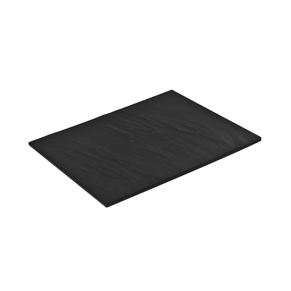Taroko Rect. Platter - Black, 325 x 260mm from Ryner Melamine. Sold in boxes of 6. Hospitality quality at wholesale price with The Flying Fork!