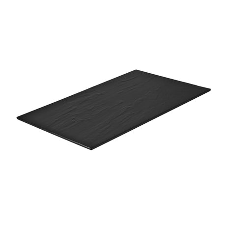 Taroko Rect. Platter - Black, 530 x 325mm from Ryner Melamine. Sold in boxes of 3. Hospitality quality at wholesale price with The Flying Fork!