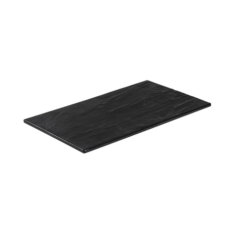 Taroko Rect. Platter - Black, 375 x 210mm from Ryner Melamine. Sold in boxes of 3. Hospitality quality at wholesale price with The Flying Fork!