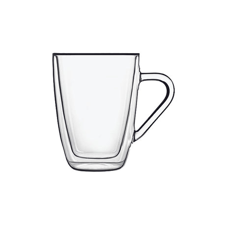 Thermic Mug with Handle - 320ml, Double Wall from Luigi Bormioli. made out of Glass and sold in boxes of 2. Hospitality quality at wholesale price with The Flying Fork!