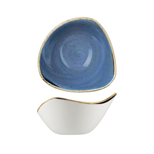 Triangular Bowl - 260ml, Cornflower Blue, Stonecast from Churchill. made out of Porcelain and sold in boxes of 6. Hospitality quality at wholesale price with The Flying Fork!