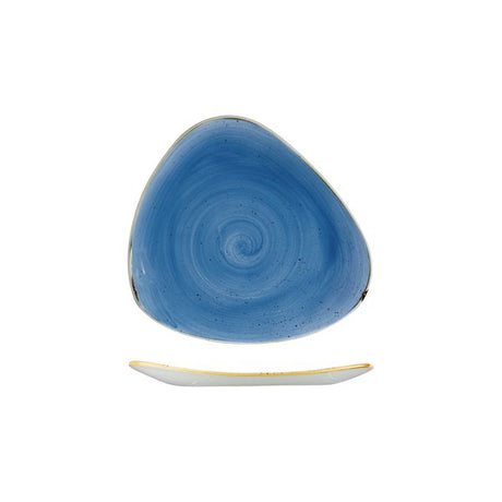 Triangular Plate - 192mm, Cornflower Blue, Stonecast from Churchill. Vitrified, made out of Porcelain and sold in boxes of 6. Hospitality quality at wholesale price with The Flying Fork!