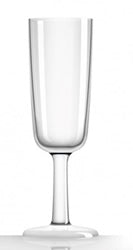 Unbreakable Flute Glass with Clear Base 180ml from Palm Products. made out of Tritan - BPA Free and sold in boxes of 4. Hospitality quality at wholesale price with The Flying Fork!