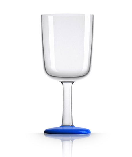 Unbreakable Wine Glass with Navy Blue Base 300ml from Palm Products. made out of Tritan - BPA Free and sold in boxes of 4. Hospitality quality at wholesale price with The Flying Fork!