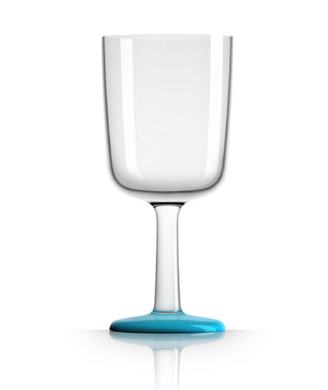 Unbreakable Wine Glass with Vivid Blue Base 300ml from Palm Products. made out of Tritan - BPA Free and sold in boxes of 4. Hospitality quality at wholesale price with The Flying Fork!