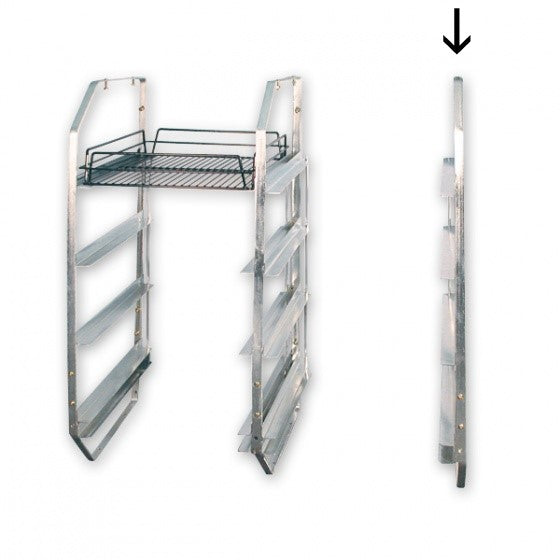 Under Bar Rack - 4 Tier, Right side only from TheFlyingFork. Sold in boxes of 1. Hospitality quality at wholesale price with The Flying Fork!