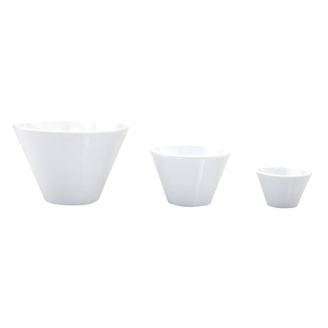 V - Shape Bowl - White, 85 x 60mm from Ryner Melamine. Sold in boxes of 12. Hospitality quality at wholesale price with The Flying Fork!