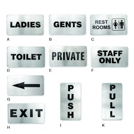 Rest Rooms Wall Sign - , 110 x 60mm from TheFlyingFork. Sold in boxes of 1. Hospitality quality at wholesale price with The Flying Fork!