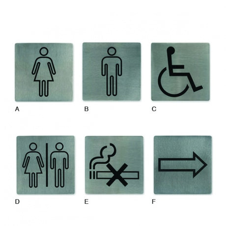 Rest Rooms Wall Sign - 130 x 130mm from TheFlyingFork. Sold in boxes of 1. Hospitality quality at wholesale price with The Flying Fork!