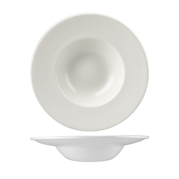 Wide Rim Bowl - 240mm from Churchill. made out of Porcelain and sold in boxes of 12. Hospitality quality at wholesale price with The Flying Fork!