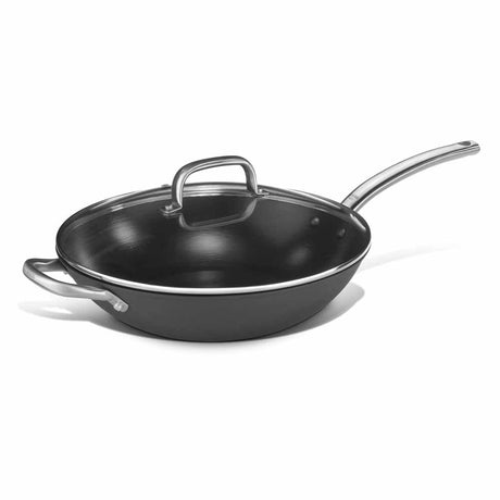 Wok with Lid, 8Ltr, Non-Stick from Pujadas. Non-Stick and sold in boxes of 6. Hospitality quality at wholesale price with The Flying Fork!