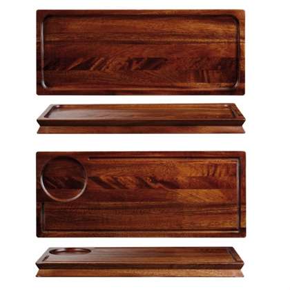 Wooden Board - 400 x 165mm from Churchill. made out of Wood and sold in boxes of 4. Hospitality quality at wholesale price with The Flying Fork!