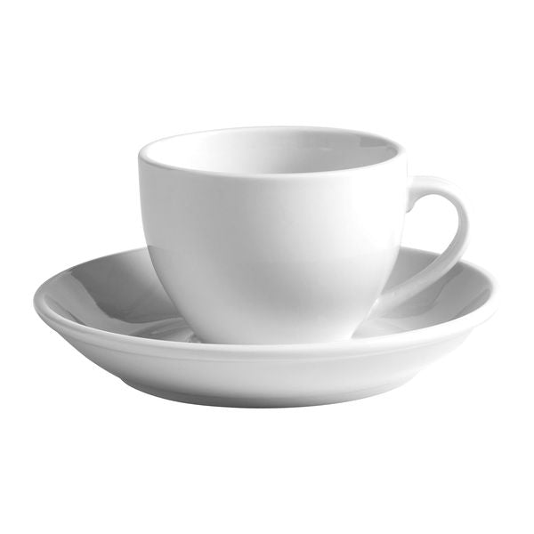 White Espresso cup and saucer on white background