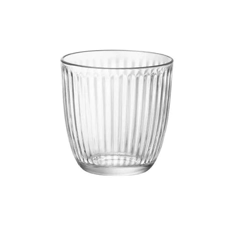 Ripple design tumbler glass on white background