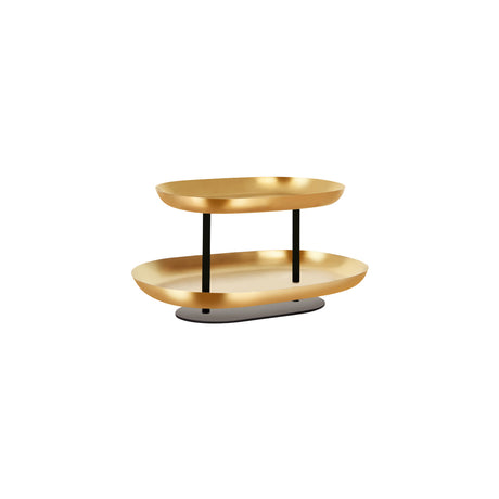 2-Tier Seafood Stand Ss/Iron 380X260X195Mm Brass