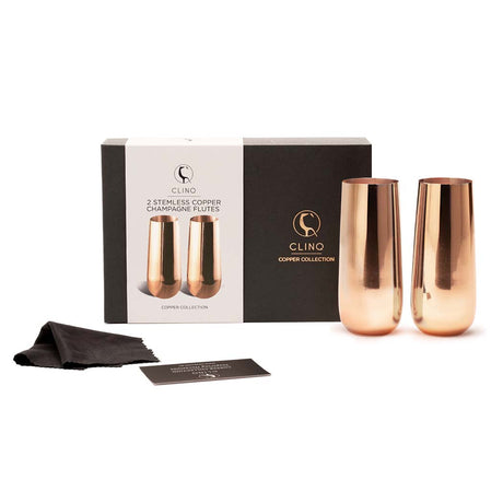 Stemless Champagne Flutes; Copper: Pack of 2