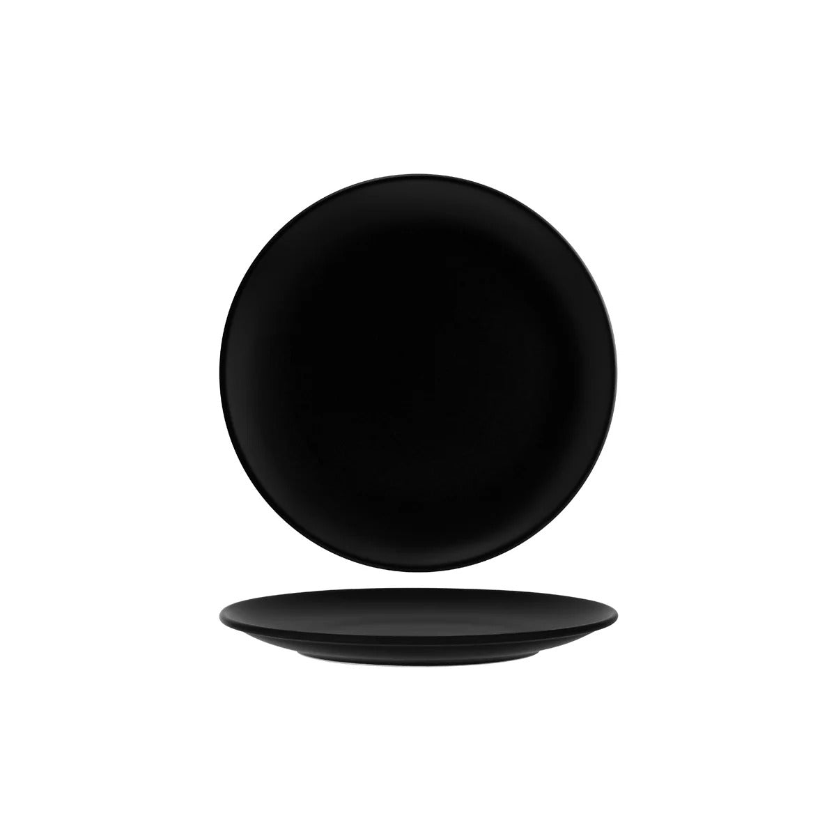 Notte Black Round Coupe Plate 300 x 31mm: Pack of 6