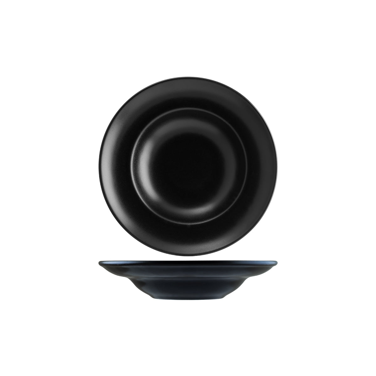 Notte Black Neat Round Deep Plate 300mm, 220ml : Pack Of 6