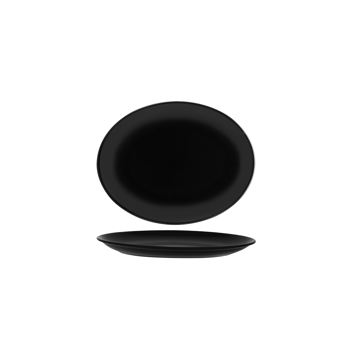 Notte Black Oval Coupe Platter 250X190mm : Pack Of 12