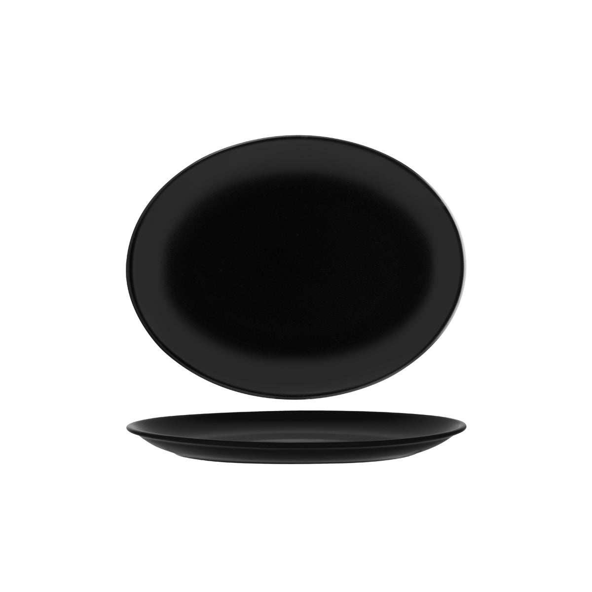 Notte Black Oval Coupe Platter 310X240mm : Pack Of 6