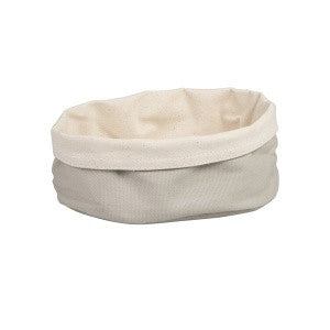 Canvas Bread Bag - Oval, 200 x 150 x 70mm, Grey/Cream