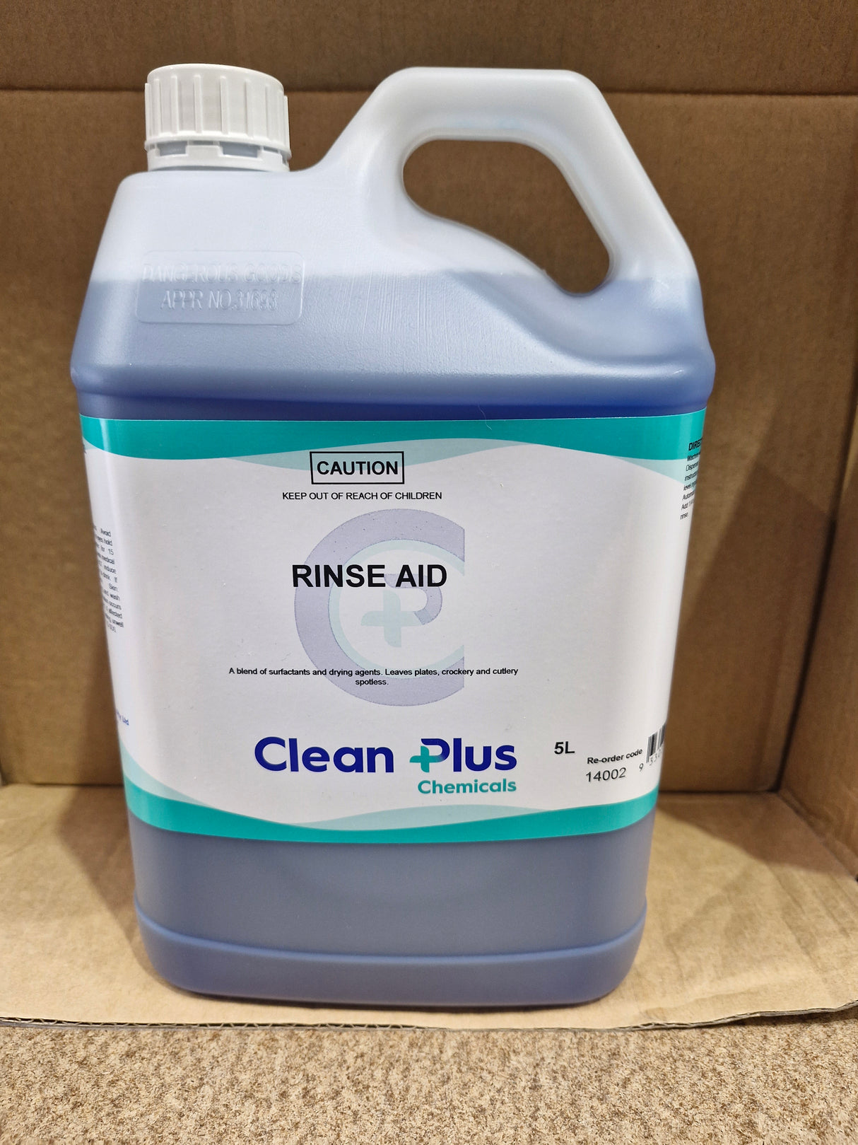 Rinse Aid  5L A Blend Of Surfactants And Drying Agents. Leaves Plates, Crockery And Cutlery Spotless.