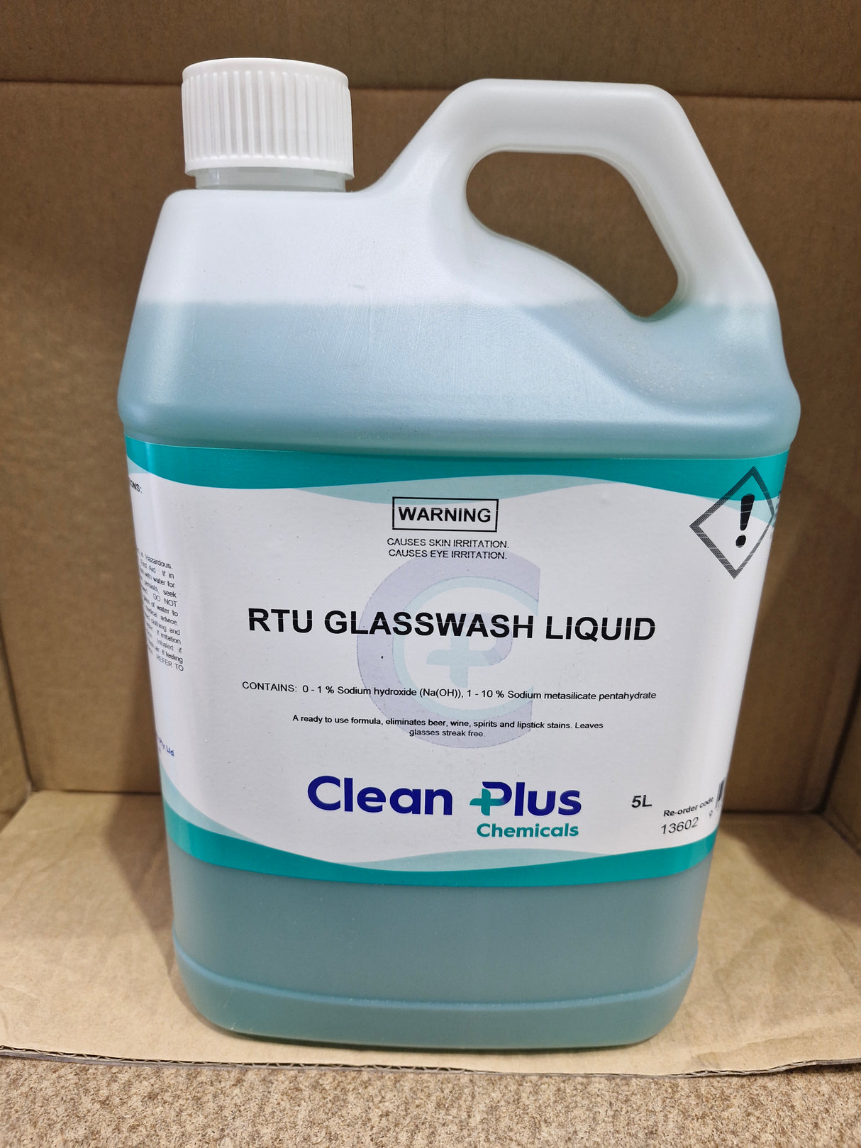 RTU Glasswash Liquid 5L