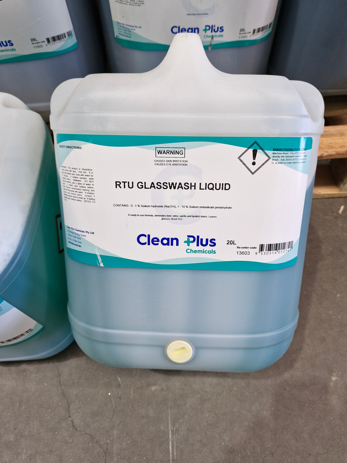 RTU Glasswash Liquid 20L