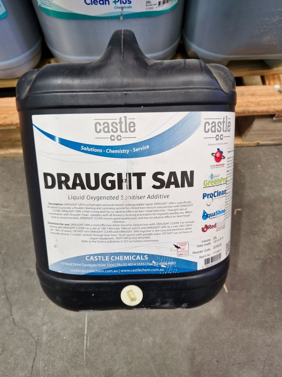 Draught San 20Lt - Beer Line 

Sanitiser-Oxygenated (Equivalent To Dp2)