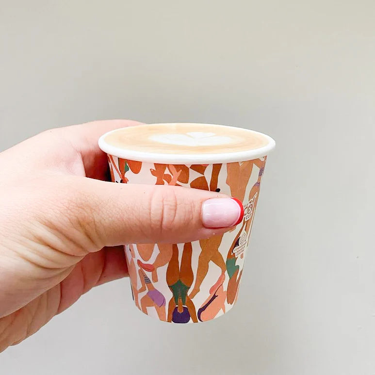 6oz (225Ml) Designer Home Compostable Coffee Cup