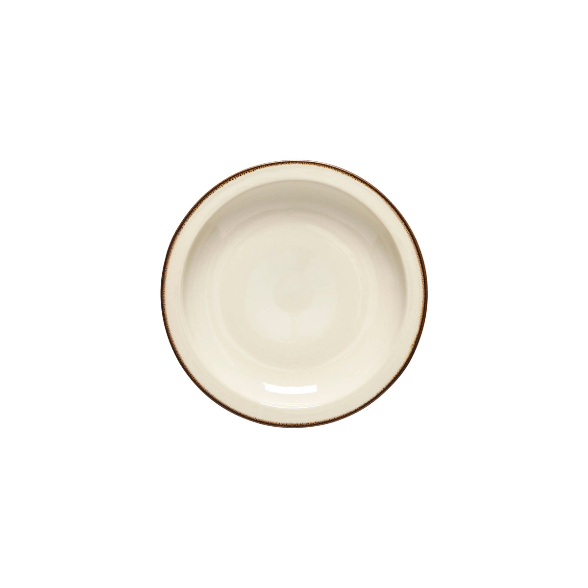 Plate - 204mm,  Casafina Poterie, Cream, with Caramel line: Pack of 6
