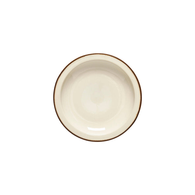 Plate - 204mm,  Casafina Poterie, Cream, with Caramel line: Pack of 6