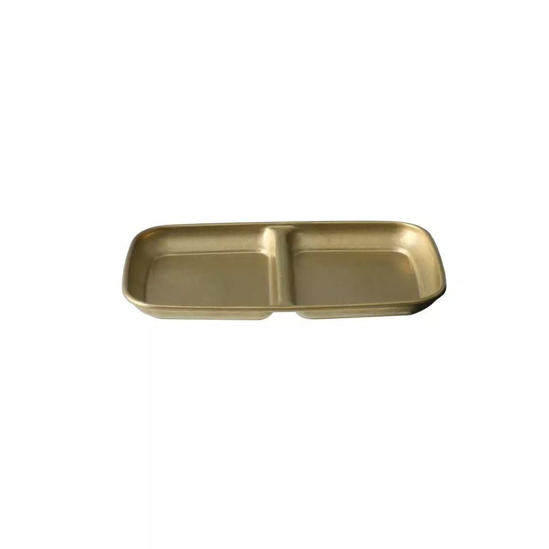 Vintage Serving-ware, Gold Divided Dish 156 x 90mm, Moda: Pack of 6