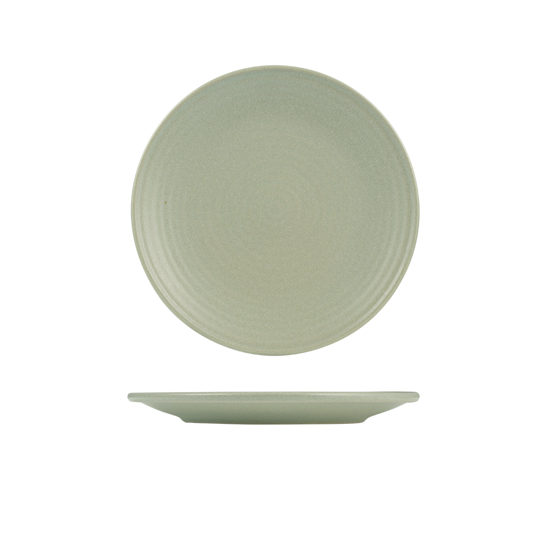 Zuma Pearl Pistachio - Coupe Plate Ribbed 265mm: Pack of 6